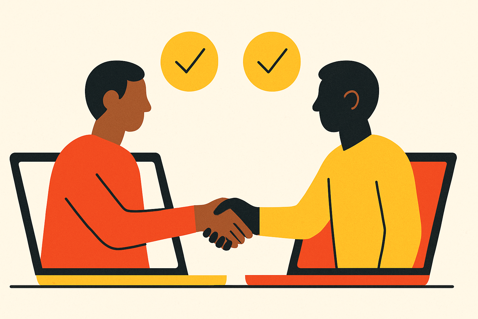 Cover illustration for “Accountability Partnerships Between Co-Founders at Different Companies”