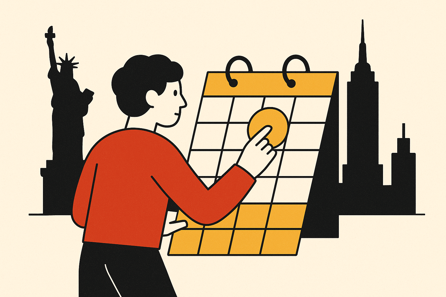 Cover illustration for “NYC Startup Ecosystem Events Calendar for Founders”