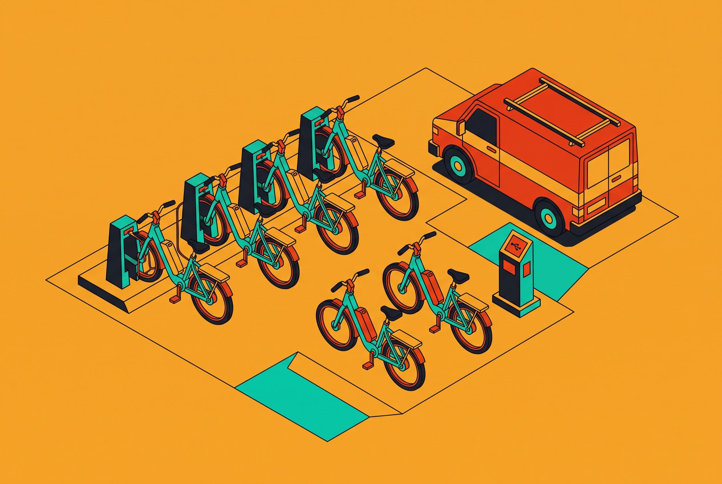 Cover illustration for “Electric Bike Share Companies and Fleet Models”