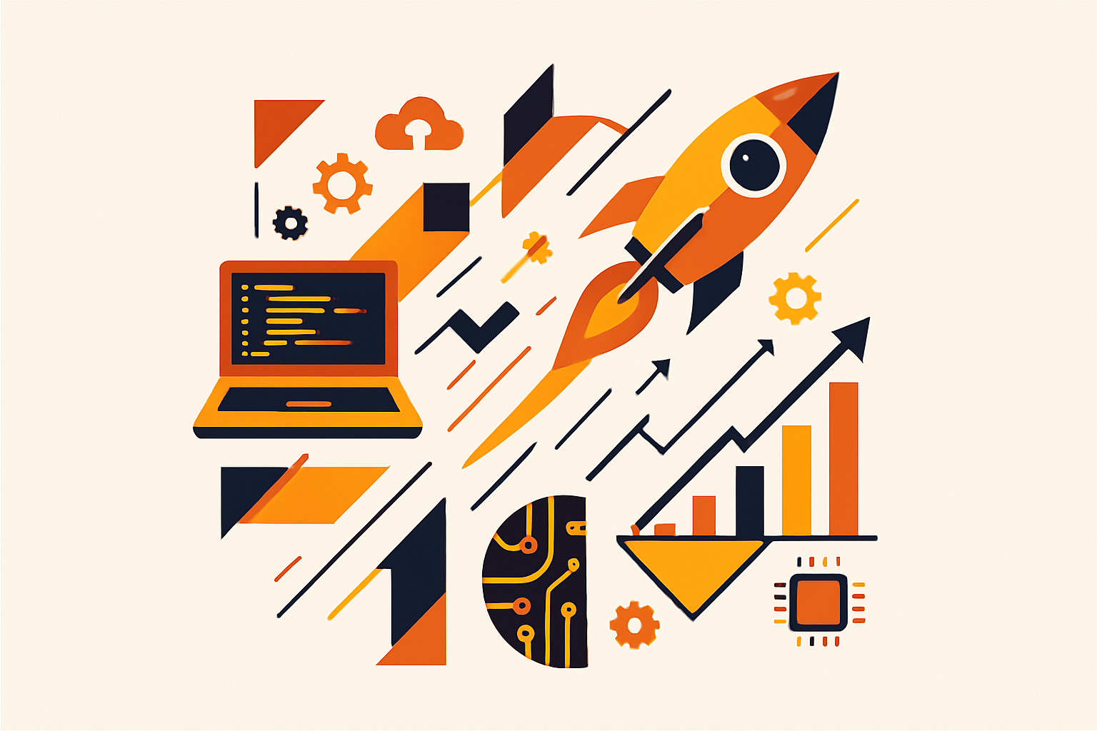 Cover illustration for “No-Code Tools for Early-Stage Startups”
