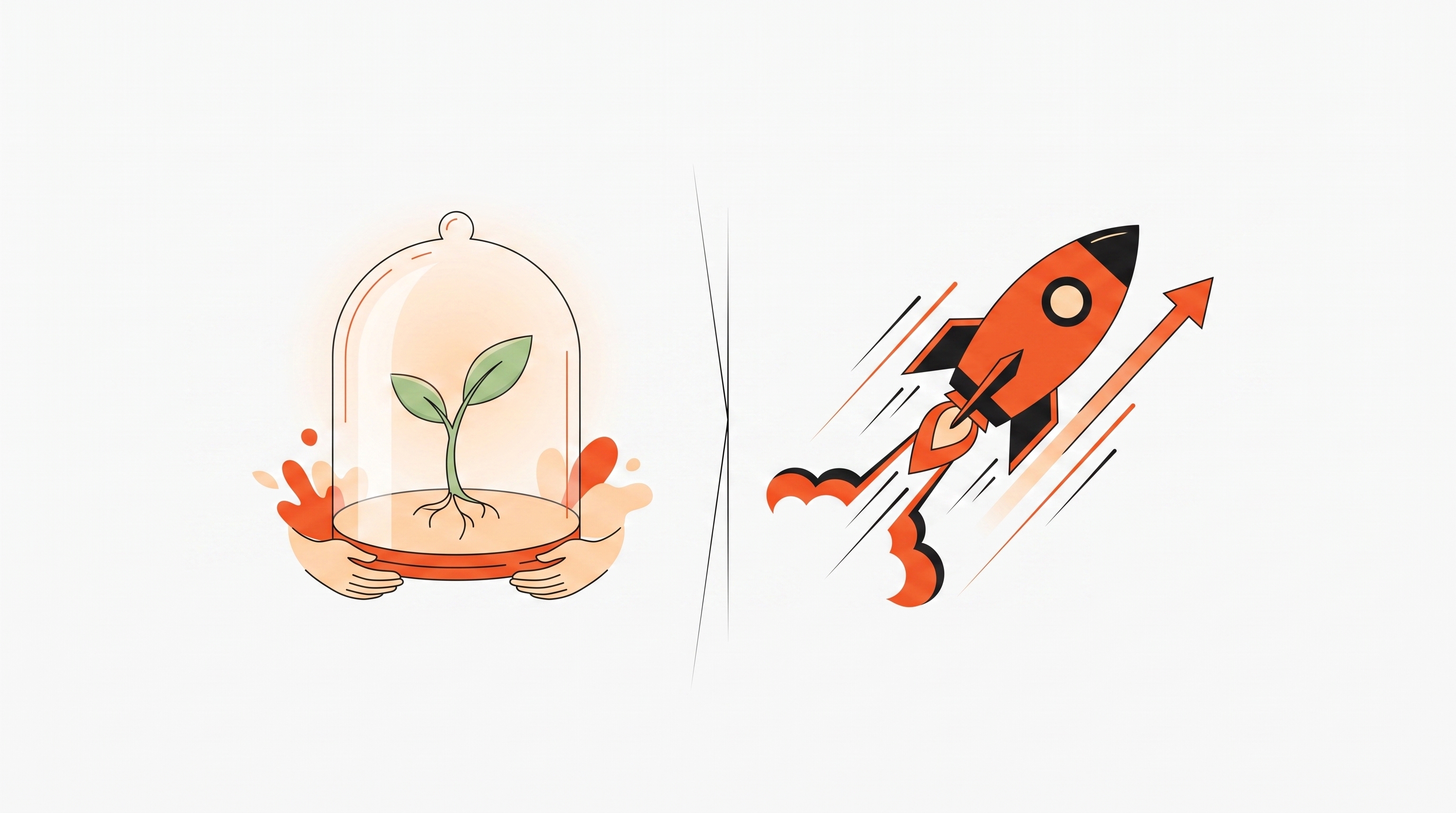 Cover illustration for “Startup Incubators vs. Accelerators for First-Time Founders”
