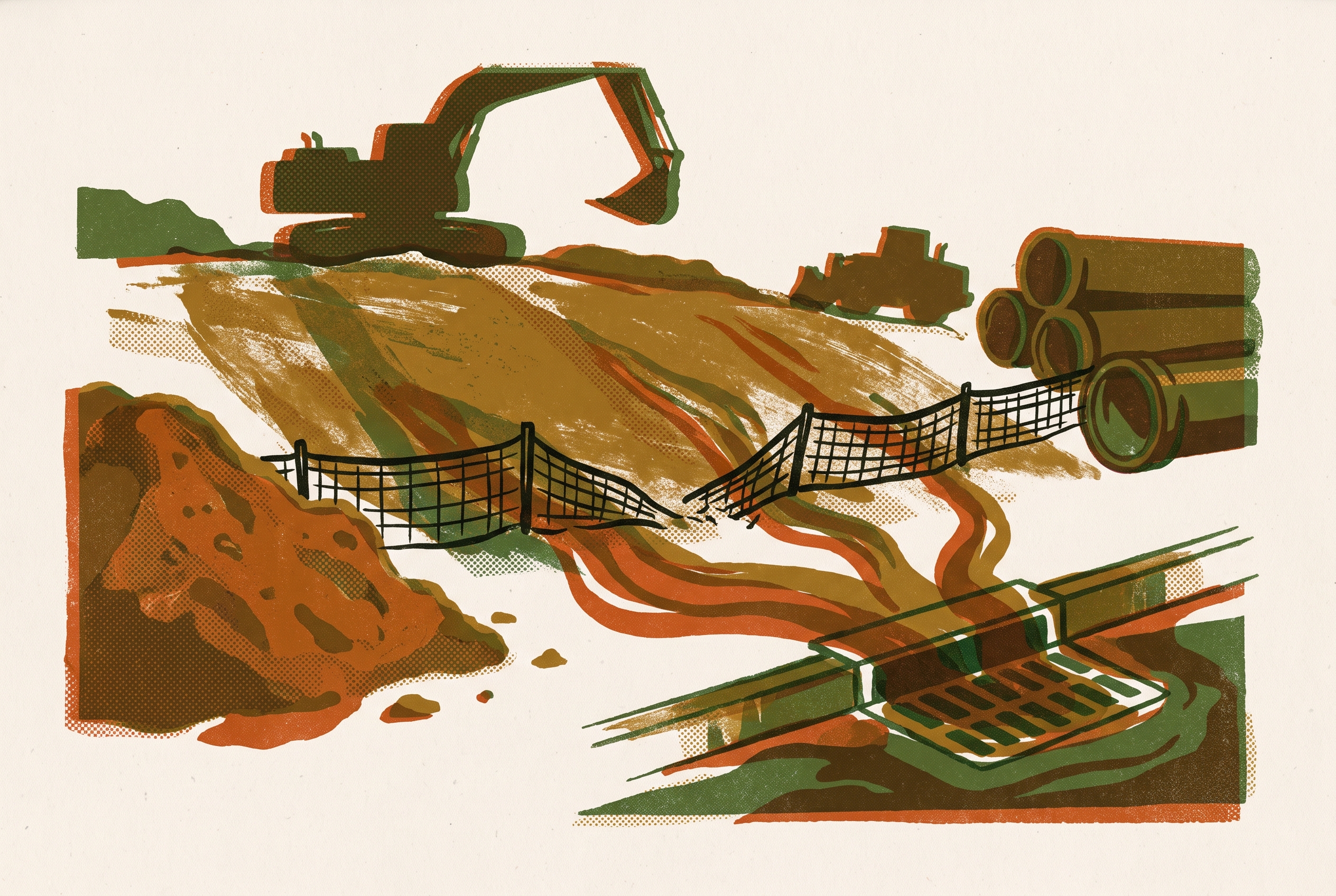 Cover illustration for “SWPPP Deficiencies That Trigger NOVs on Construction Sites”