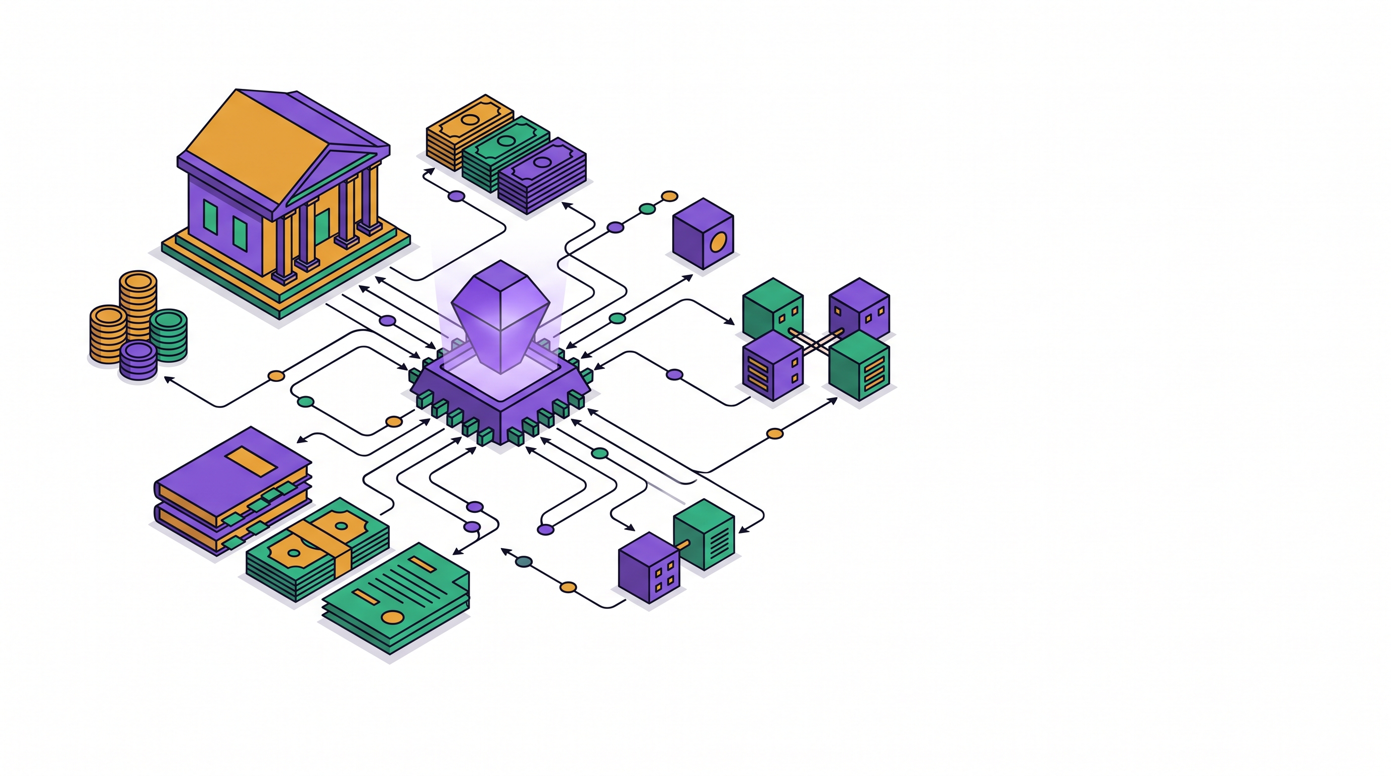 Cover illustration for “Agentic AI Use Cases in Financial Services”