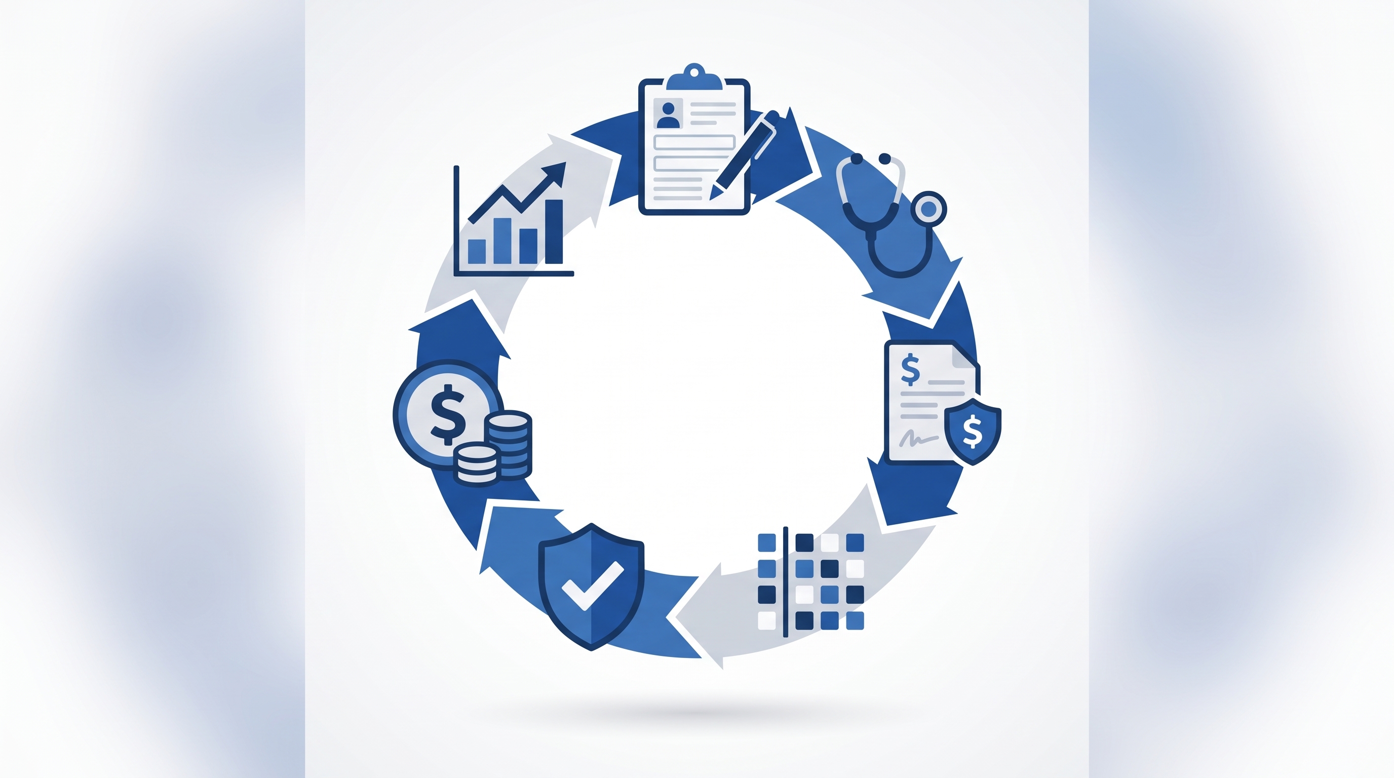 Cover illustration for “RCM Cycle Steps in Medical Billing”