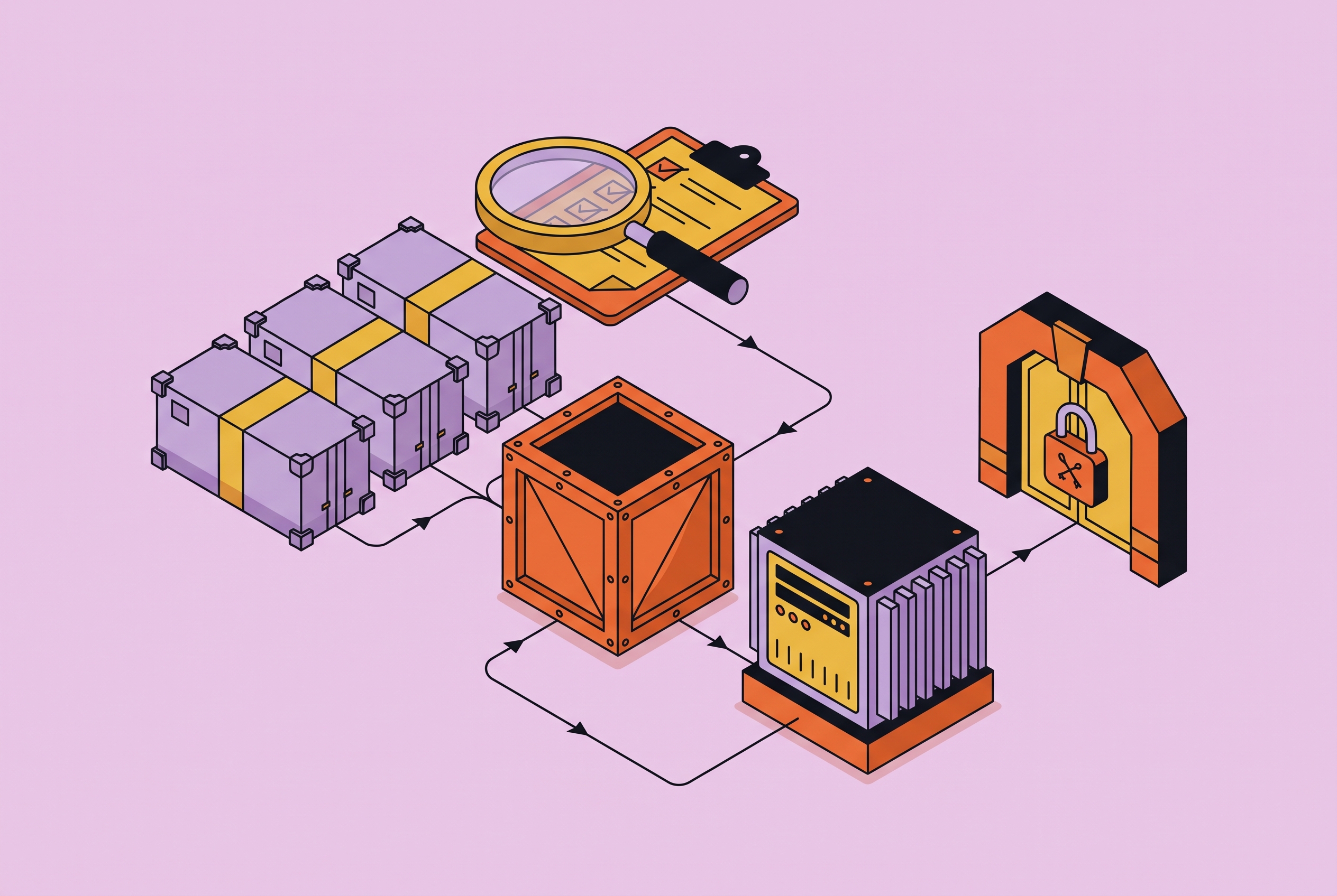Cover illustration for “Supply Chain Audit Requirements for Hermetic Builds in FedRAMP and SOC 2 Contexts”