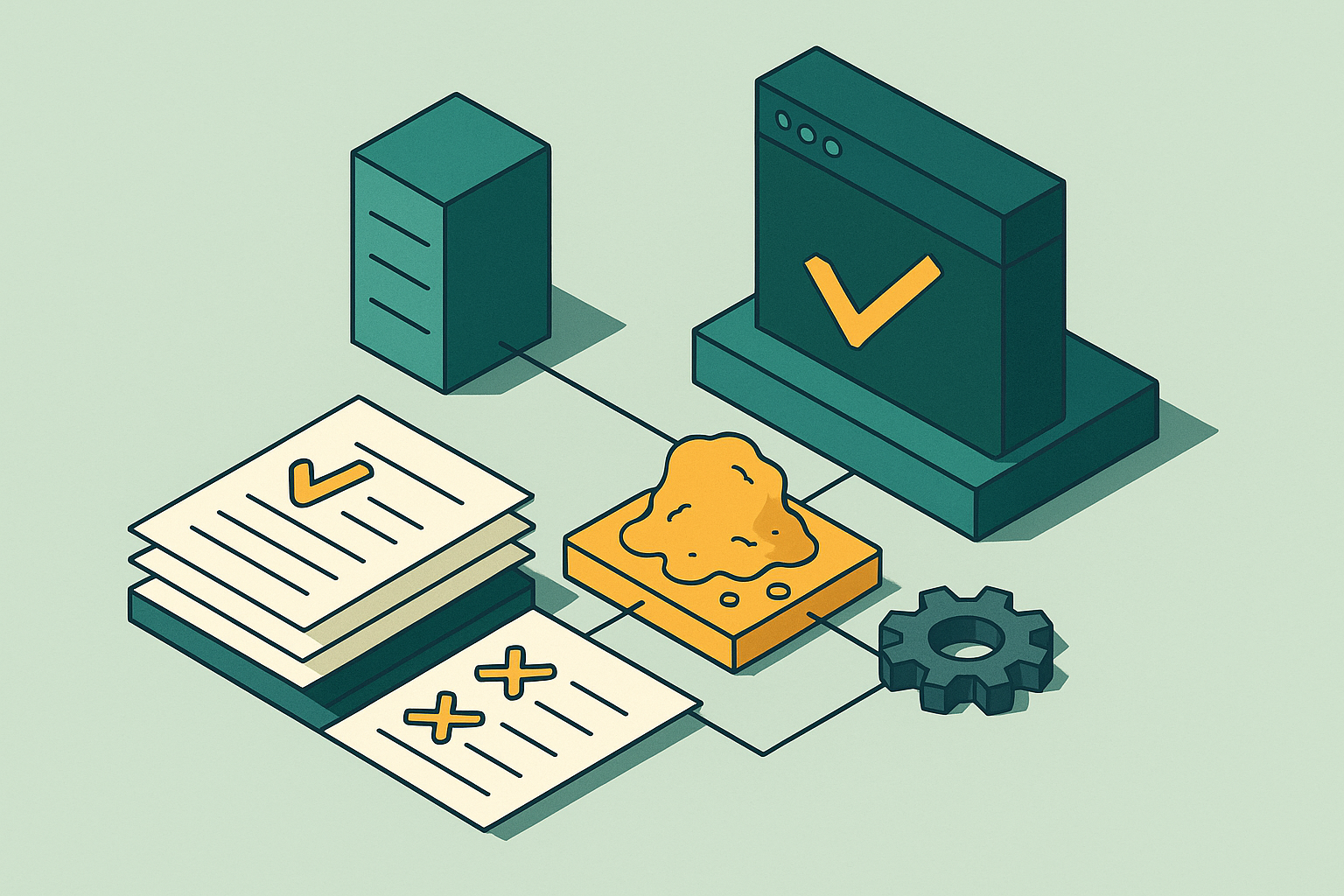 Cover illustration for “Flaky Test Root Causes in Non-Reproducible Environments”