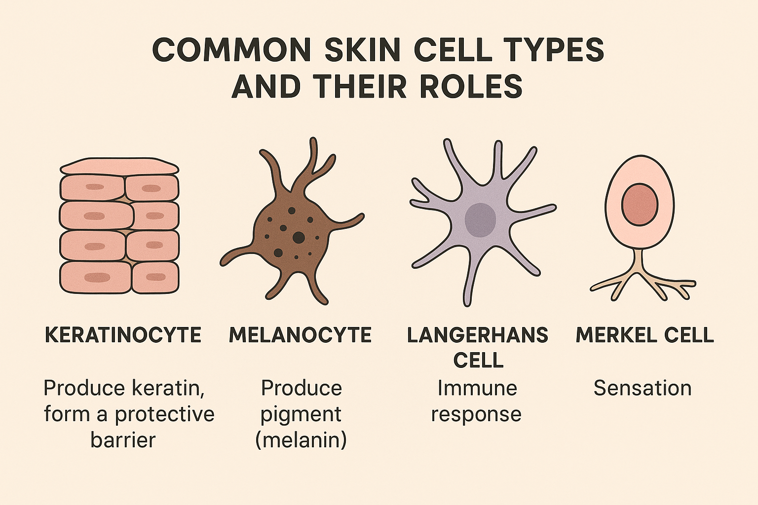 Cover illustration for “Common Skin Cell Types and Their Roles”