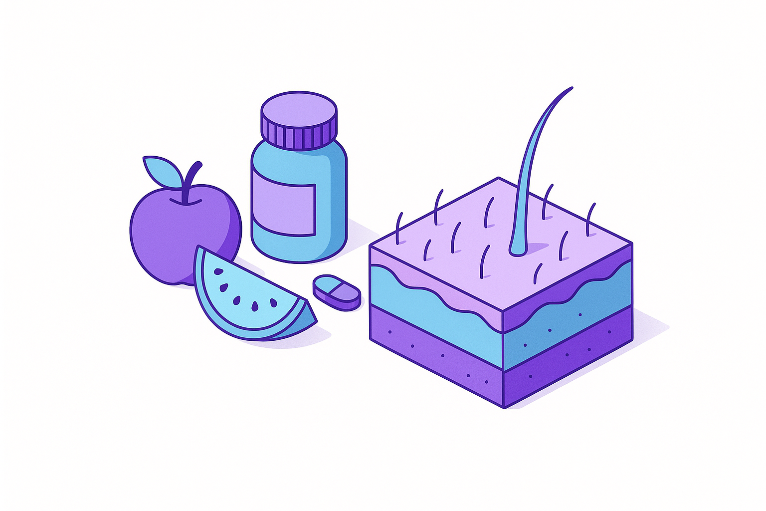 Cover illustration for “How Diet and Nutrition Influence Individual Skin Outcomes”