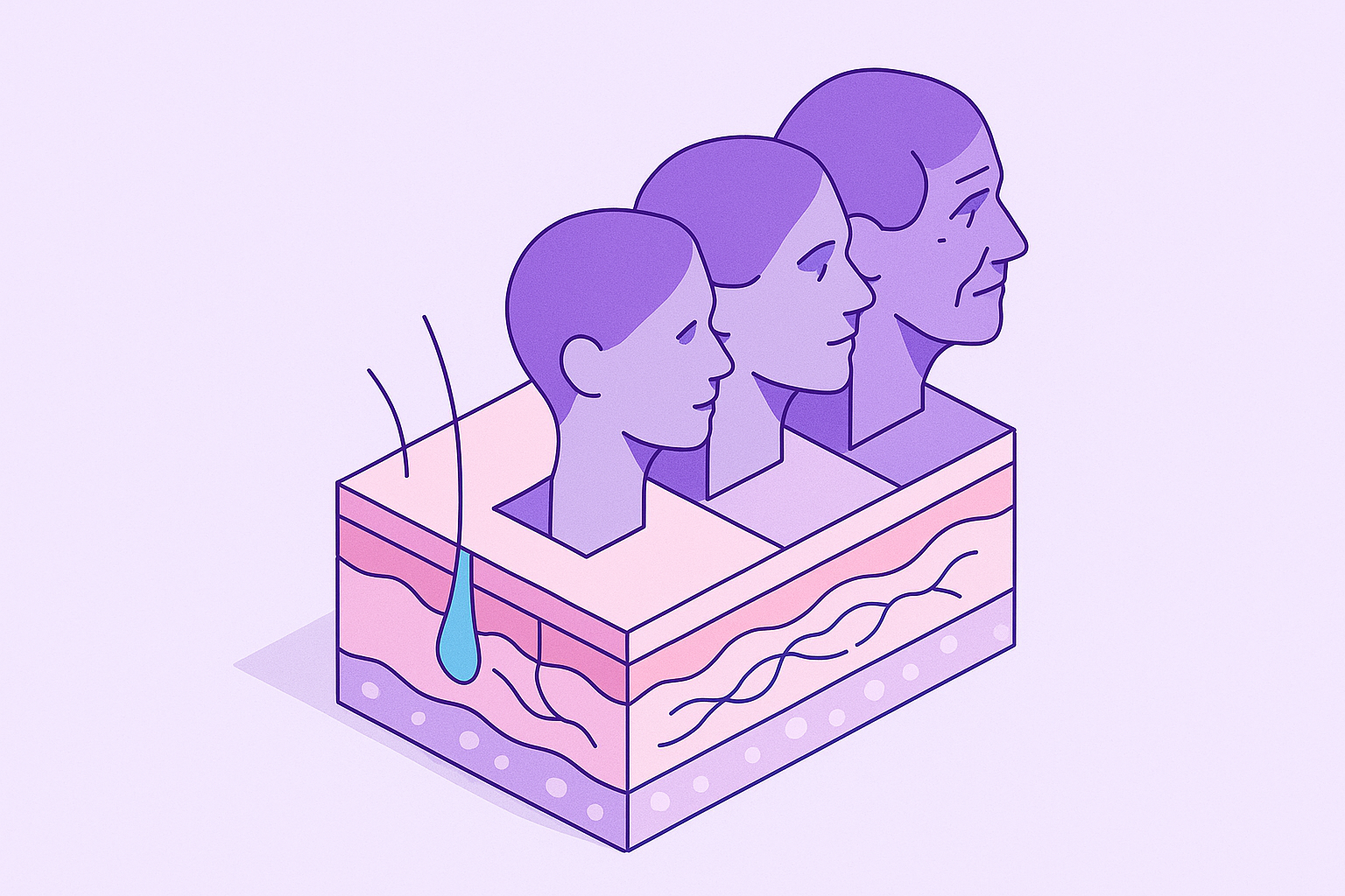 Cover illustration for “How Skin Changes Across a Lifetime”