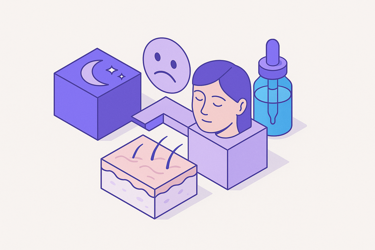 Cover illustration for “Stress and Sleep Effects on Personalized Skin Health”