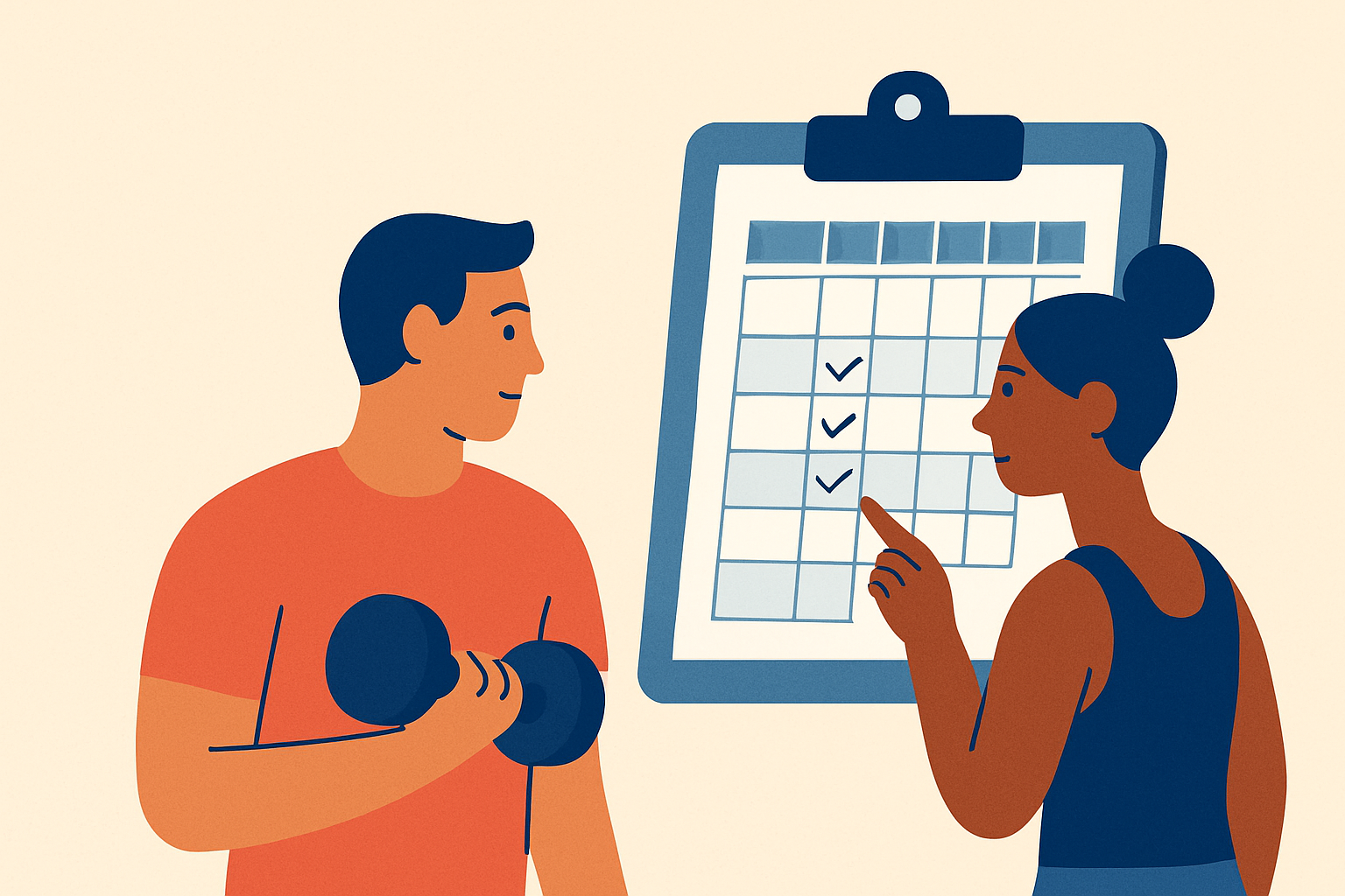 Cover illustration for “Two-Person Weekly Workout Schedule Templates”
