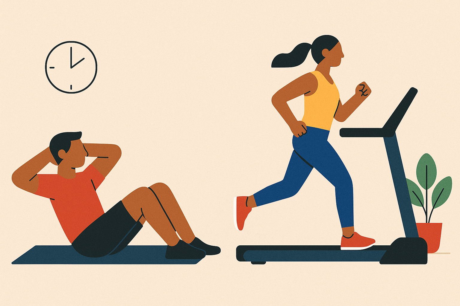 Cover illustration for “Morning Workout Routines for Couples with Different Schedules”