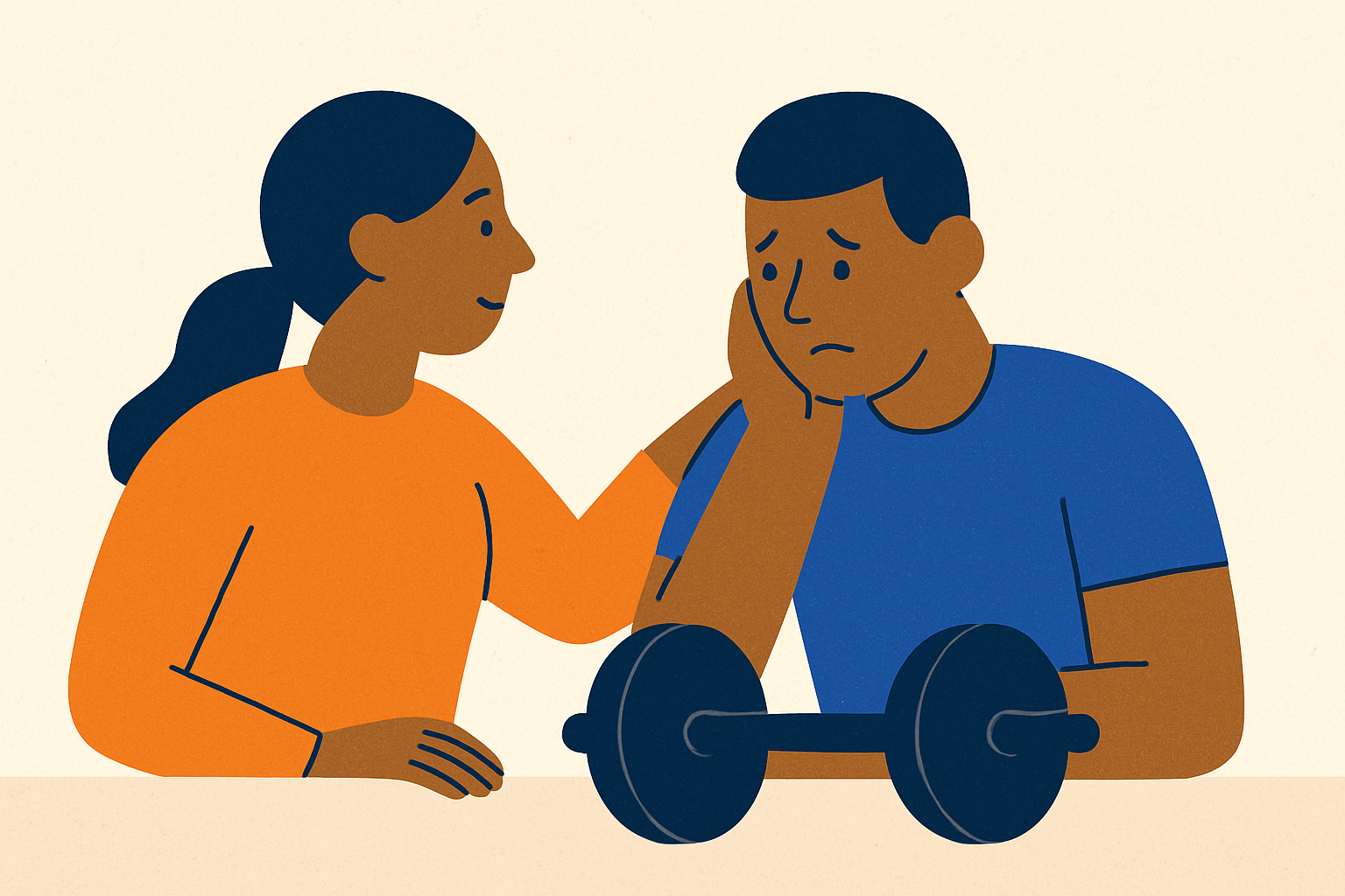 Cover illustration for “What to Say to a Partner Who Missed a Workout”