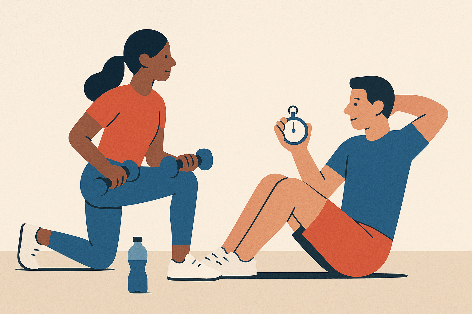 Cover illustration for “How Habit Stacking Works for Couples Building Fitness Routines”