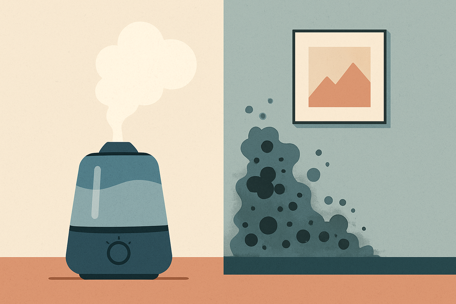 Cover illustration for “Do Water Diffusers Cause Mold on Walls”
