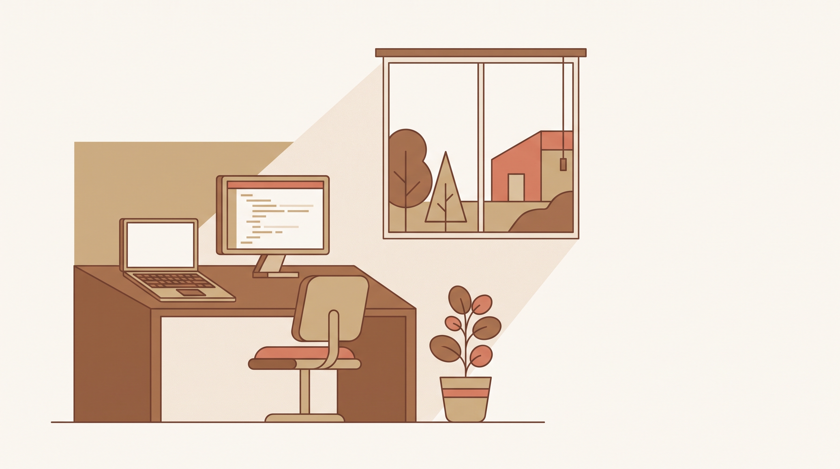 Cover illustration for “Building a Home Office That Supports Focus and Calm”
