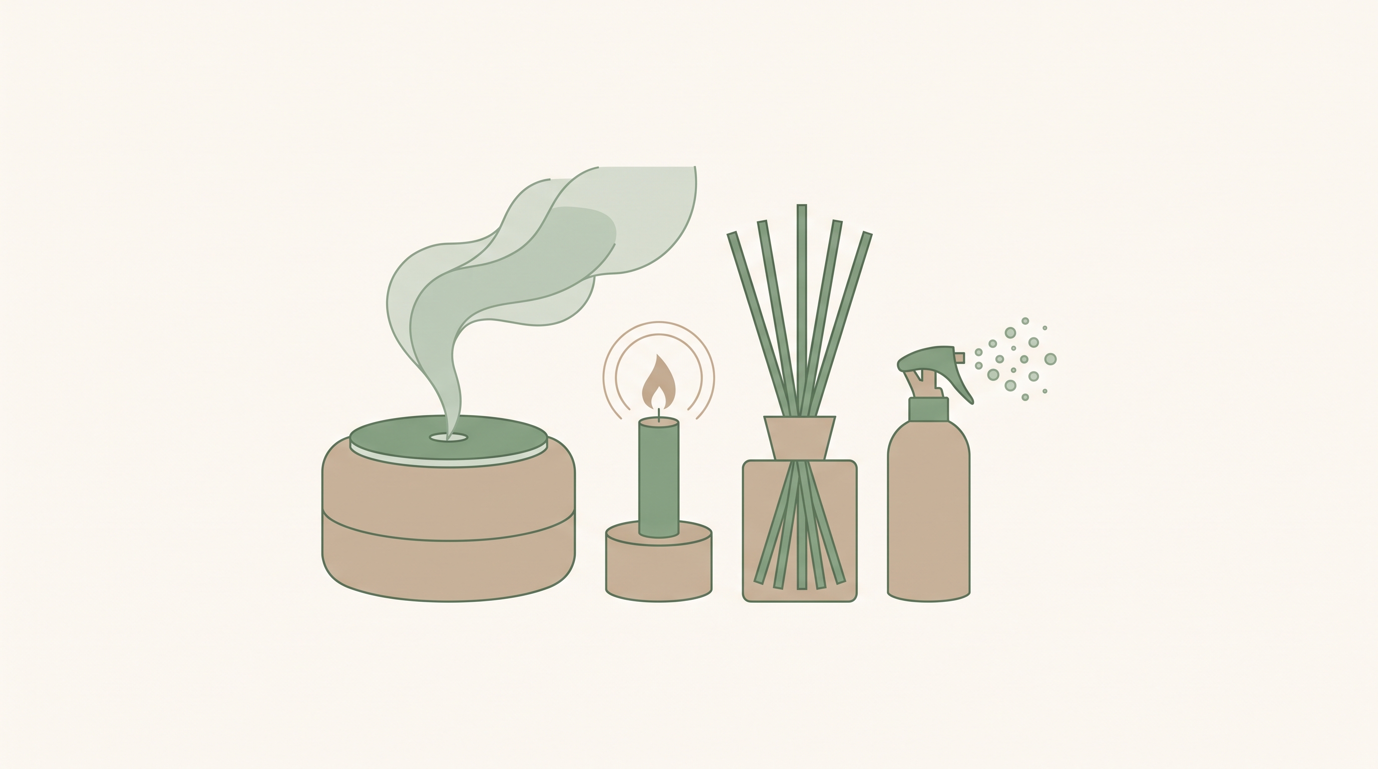 Cover illustration for “Non-Toxic Home Fragrance Options Compared by Delivery Method”