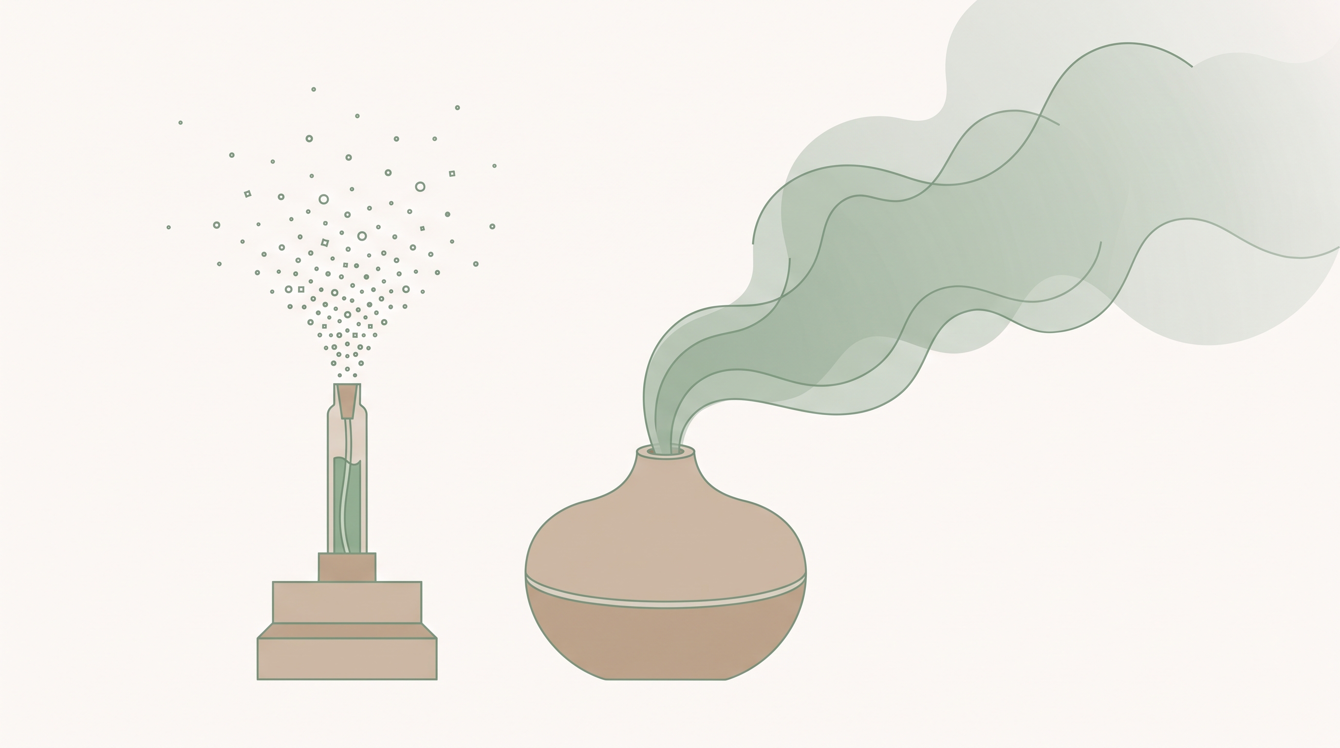 Cover illustration for “Cold-Air Diffuser vs. Ultrasonic Diffuser: Real Performance Differences”