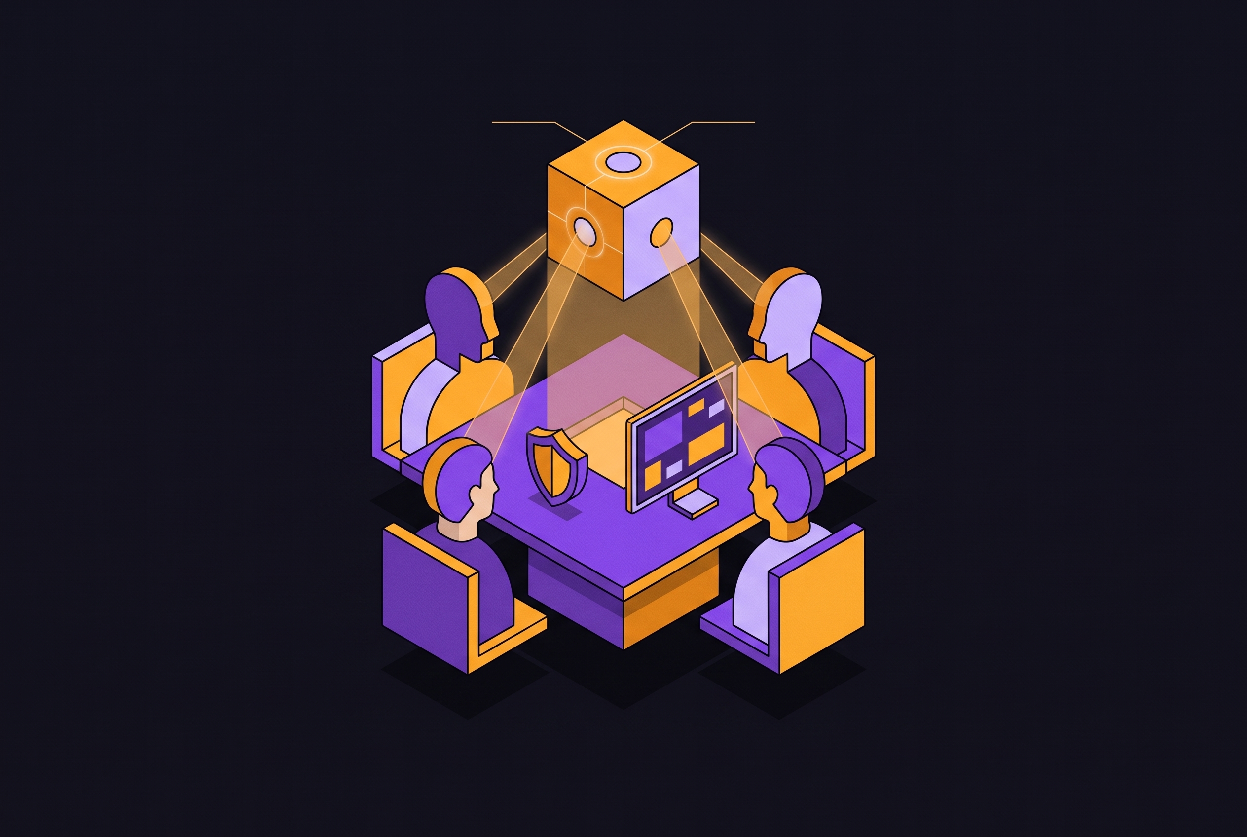 Cover illustration for “Bot Visibility and Participant Trust in Enterprise Meetings”