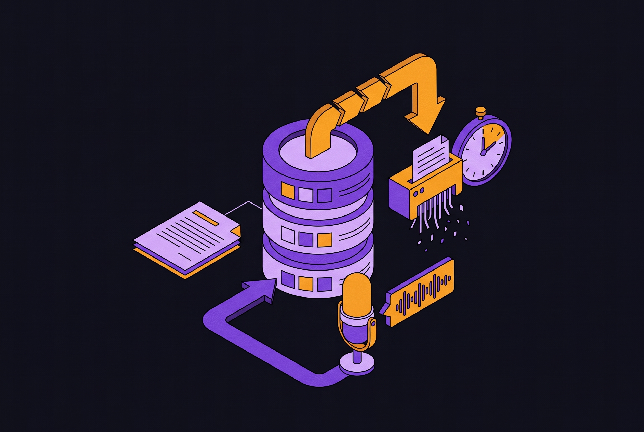 Cover illustration for “Audio Data Retention and Deletion Policies for Meeting Tools”