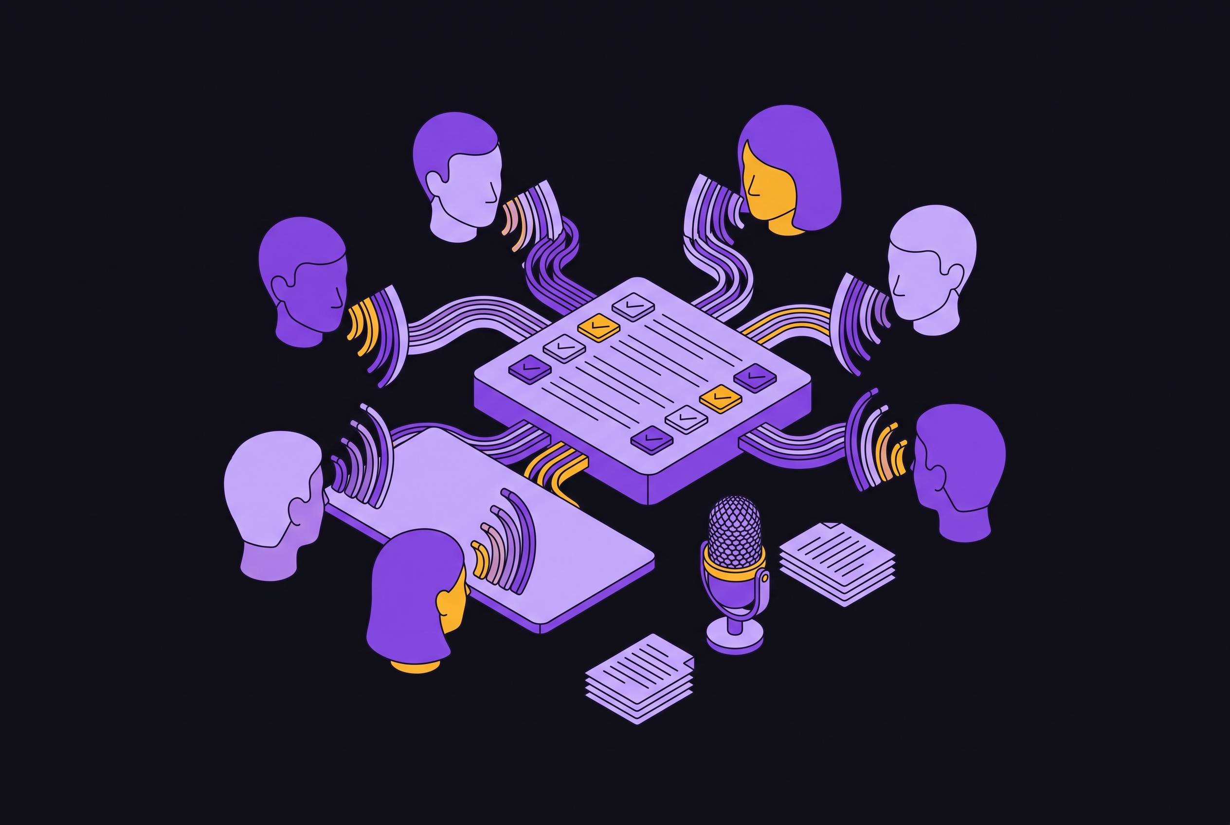 Cover illustration for “Multilingual Meeting Transcription Accuracy”