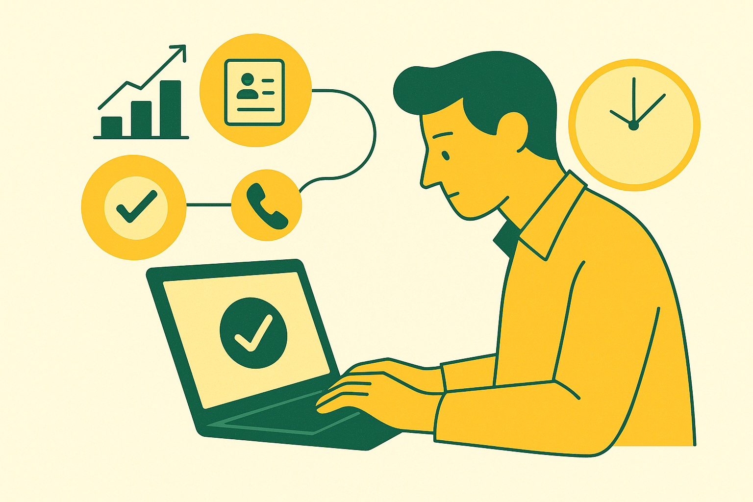 Cover illustration for “Sales Productivity Tools That Reduce Pre-Call Prep Time”