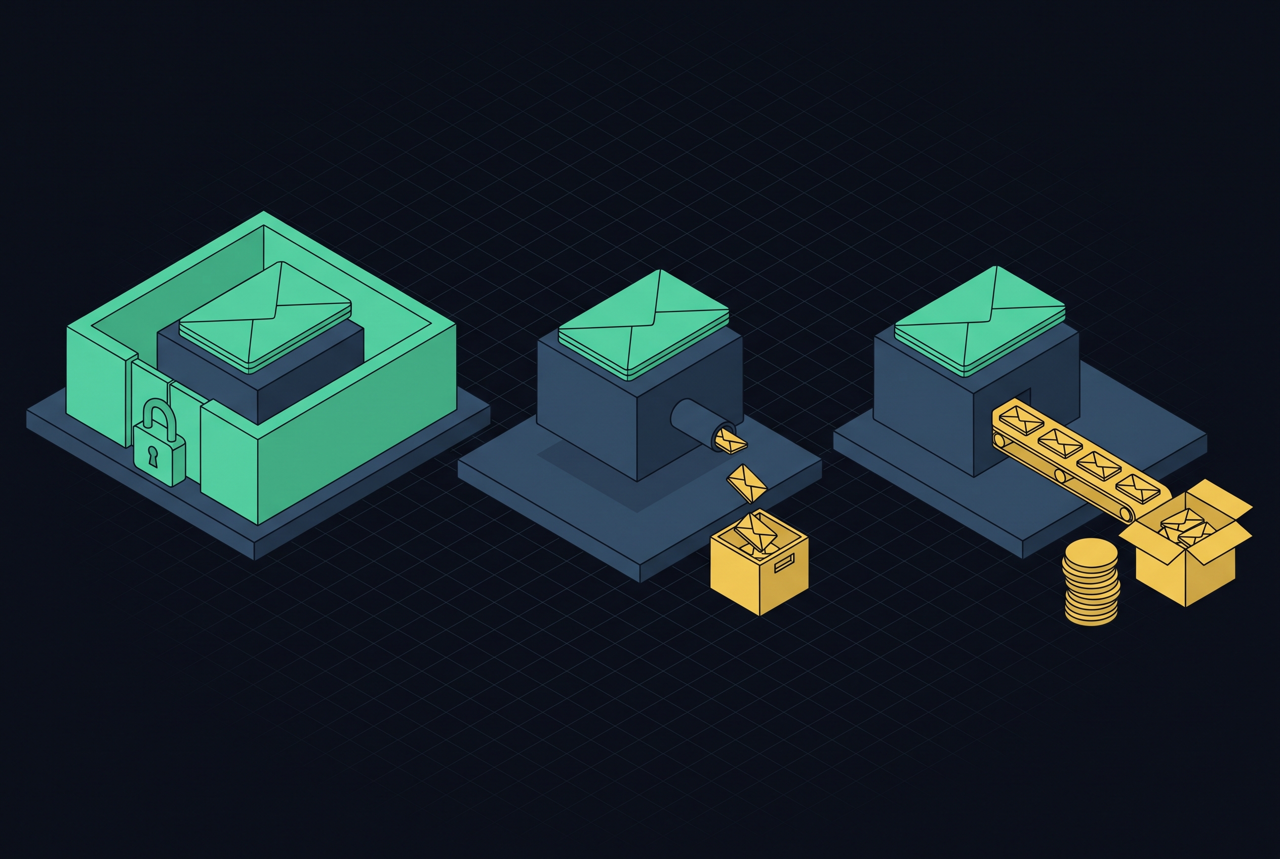 Cover illustration for “Email App Data Selling Practices Compared”