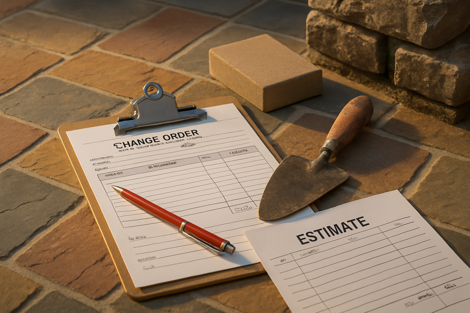 Cover illustration for “Change Order Pricing and Documentation on Hardscaping Jobs”