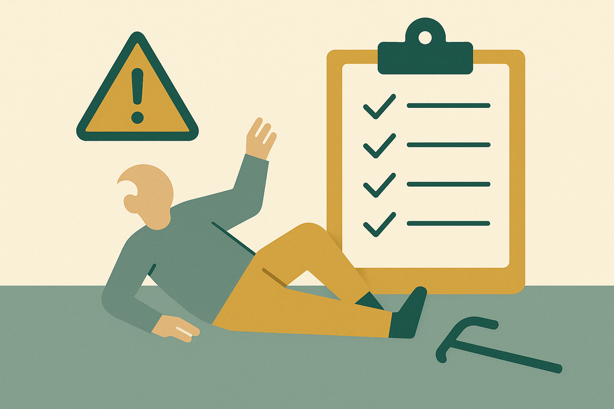 Cover illustration for “Post-Fall Investigation Checklist for Skilled Nursing Facilities”