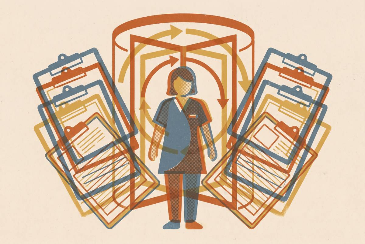 Cover illustration for “How Redundant Data Entry Drives Nursing Turnover in Long-Term Care”