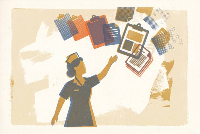 Cover illustration for “How Nurses Are Held Accountable for Documentation They Cannot See”