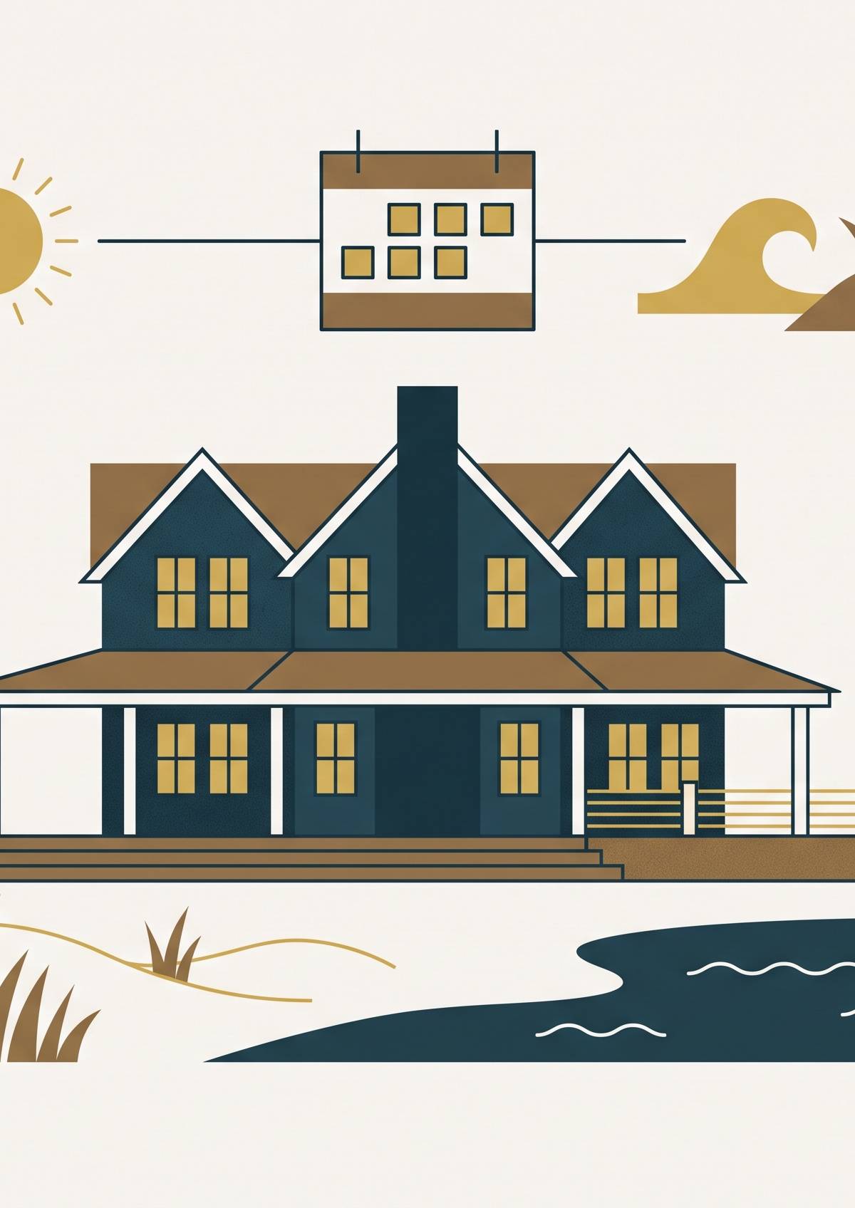 Cover illustration for “Hamptons Summer Rental Timeline and Booking Windows”