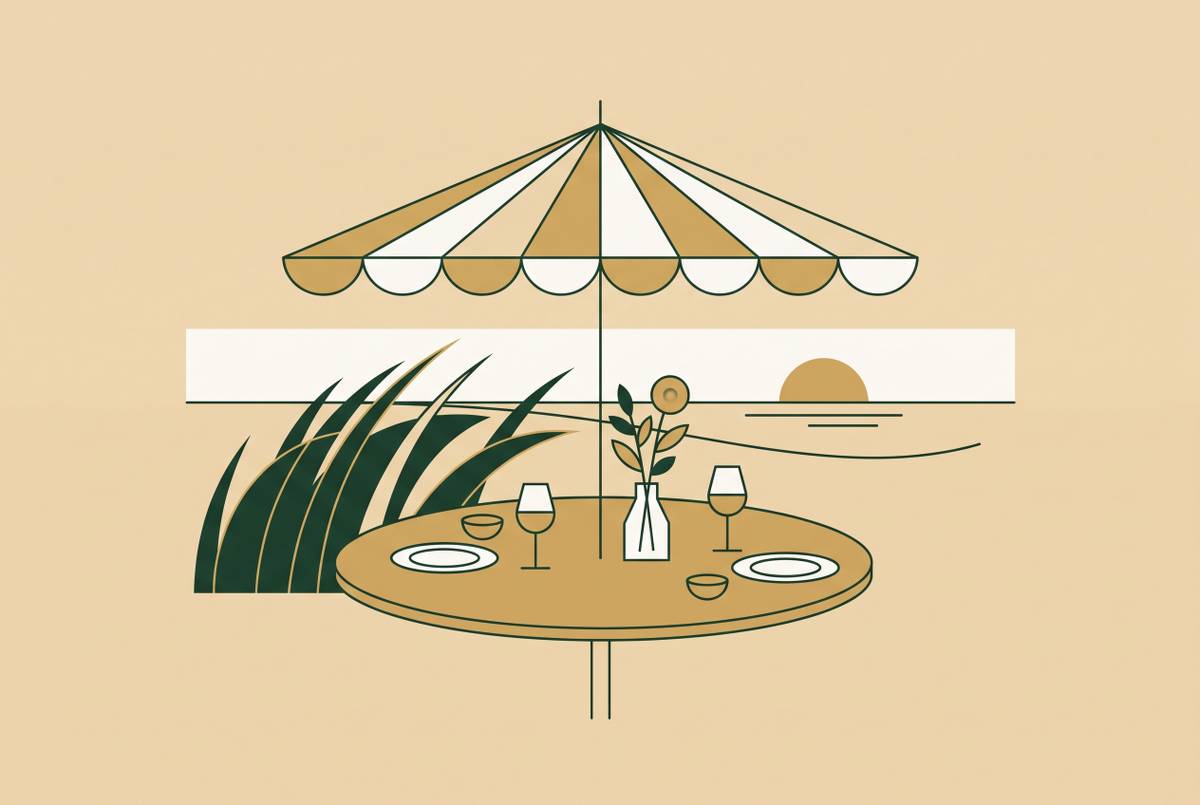 Cover illustration for “Best Hamptons Restaurants for a Summer Rental Week”
