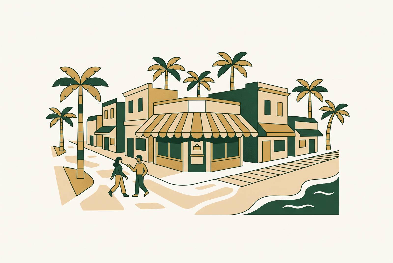 Cover illustration for “Siesta Key Village Vacation Rentals Within Walking Distance of Restaurants”