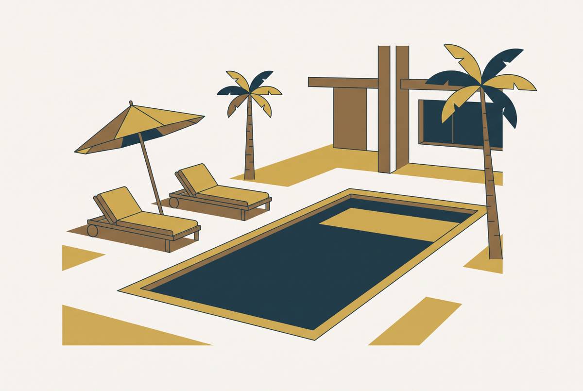 Cover illustration for “Luxury Pool Rentals in Miami Beach for Group Stays”
