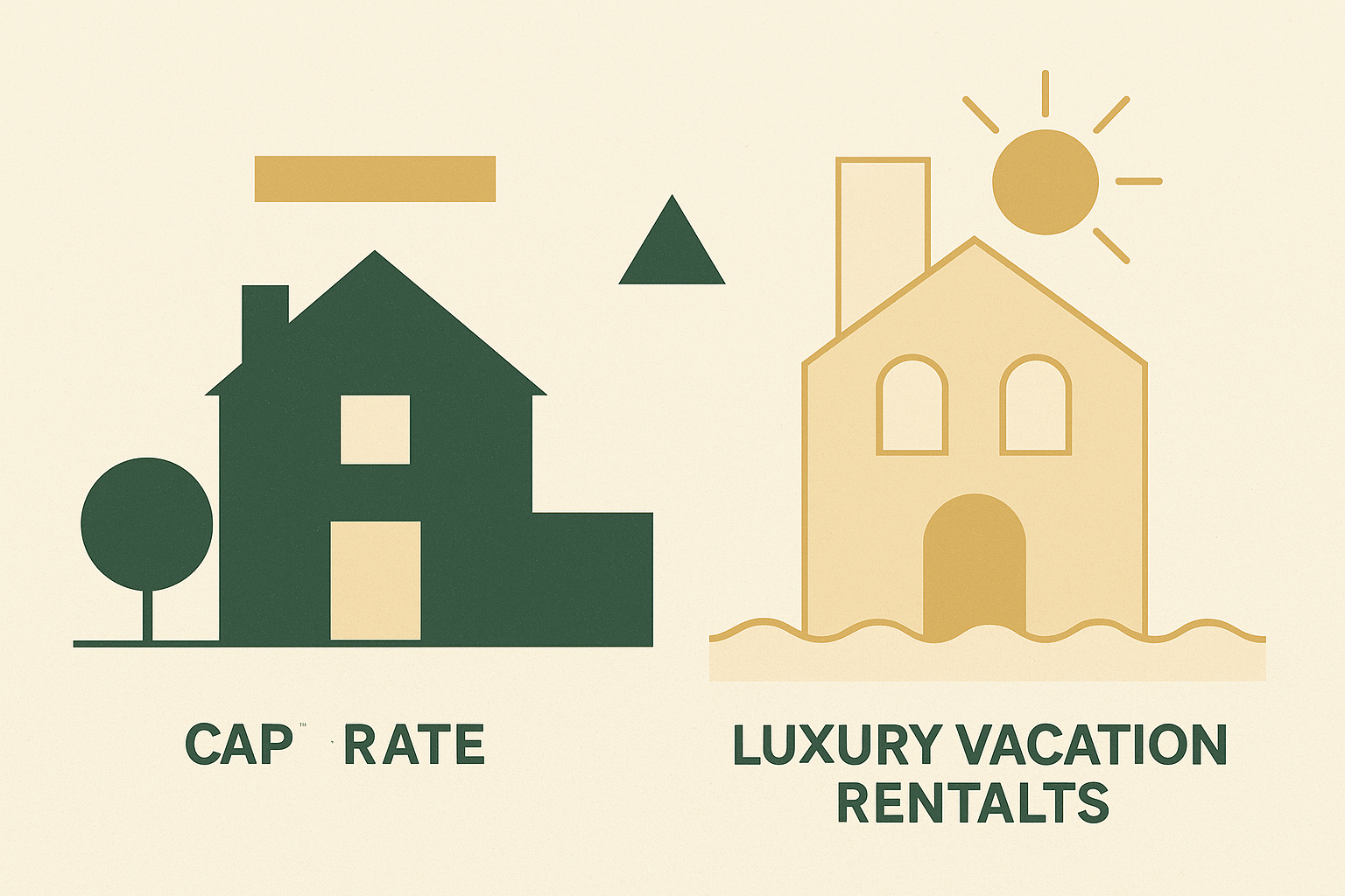 Cover illustration for “Cap Rate for Luxury Vacation Rentals vs Standard Rentals”