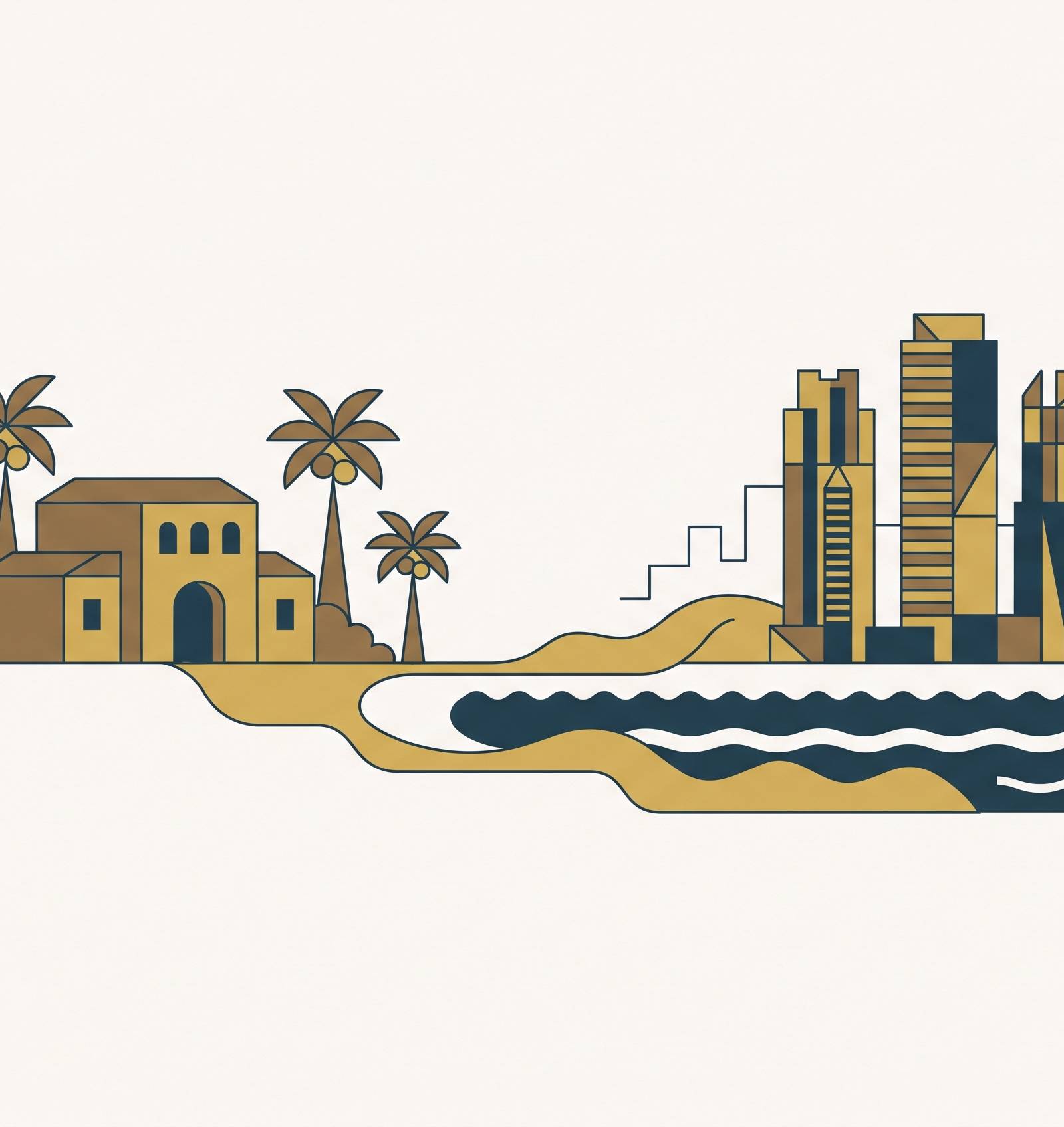 Cover illustration for “Luxury Vacation Rentals in Palm Beach vs Miami Beach”