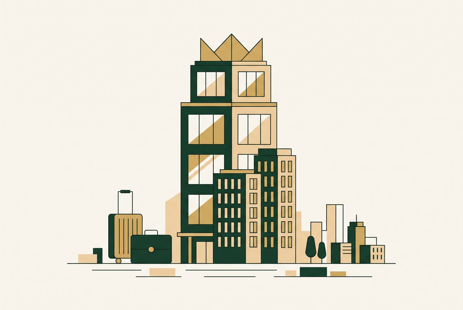 Cover illustration for “Urban Luxury Rental Destinations for Business Travelers”