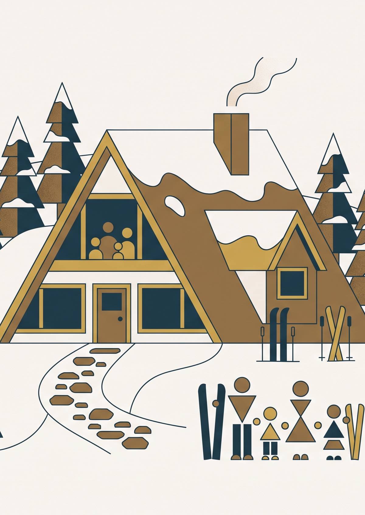 Cover illustration for “Luxury Ski Chalet Rentals in Aspen for Families”