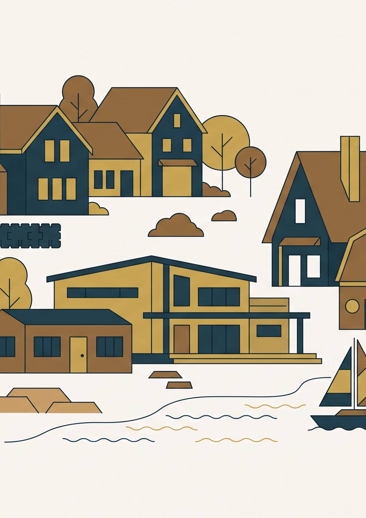 Cover illustration for “East Hampton Vacation Rental Houses by Neighborhood”