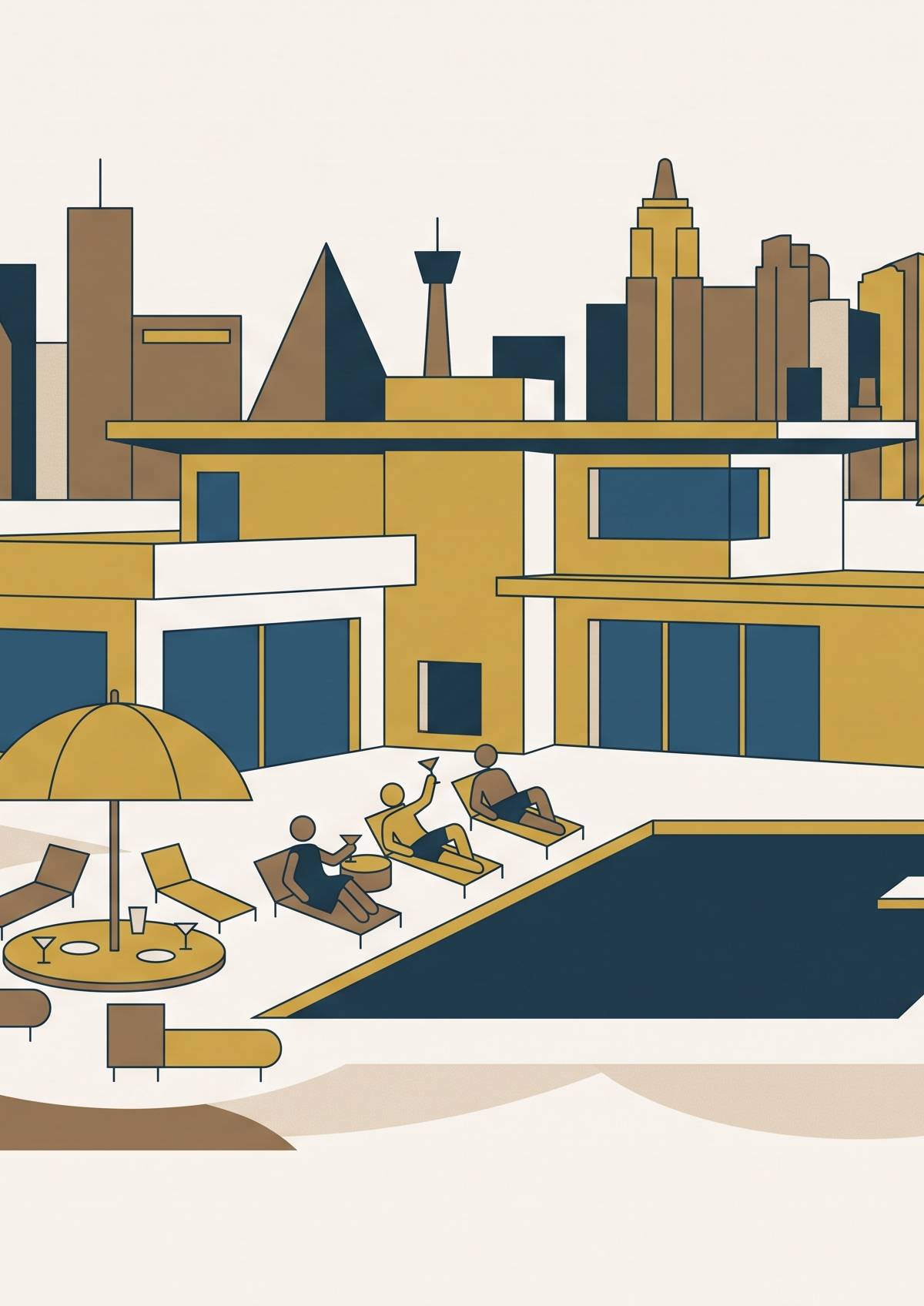 Cover illustration for “Luxury Vacation Rentals in Las Vegas for Groups”