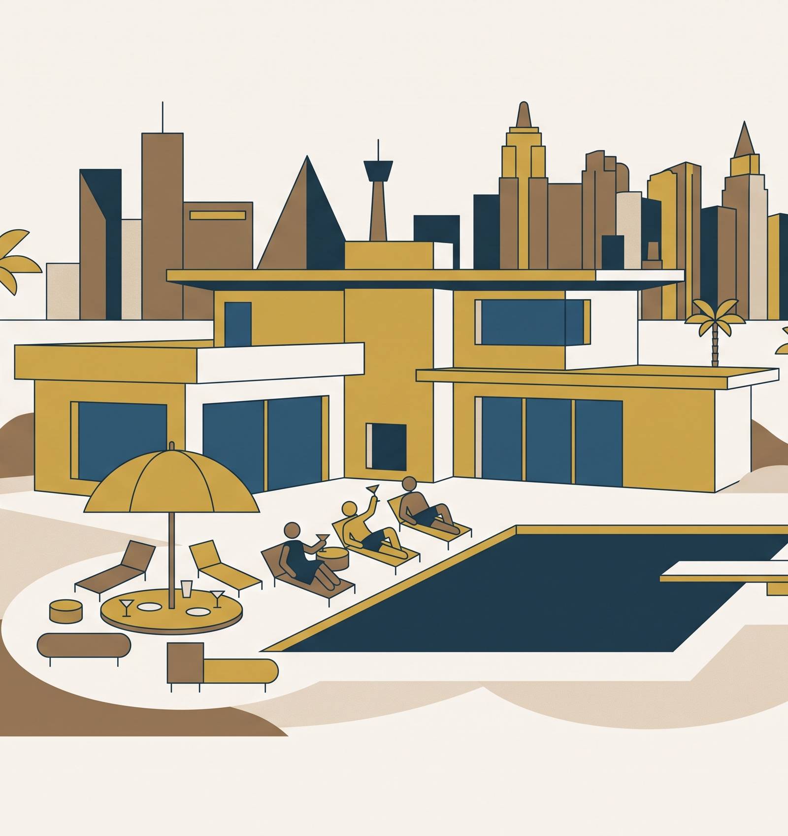 Cover illustration for “Luxury Vacation Rentals in Las Vegas for Groups”
