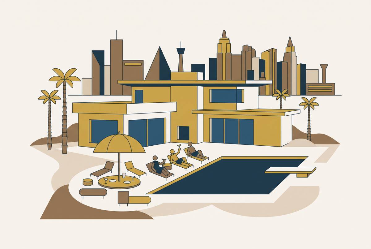 Cover illustration for “Luxury Vacation Rentals in Las Vegas for Groups”