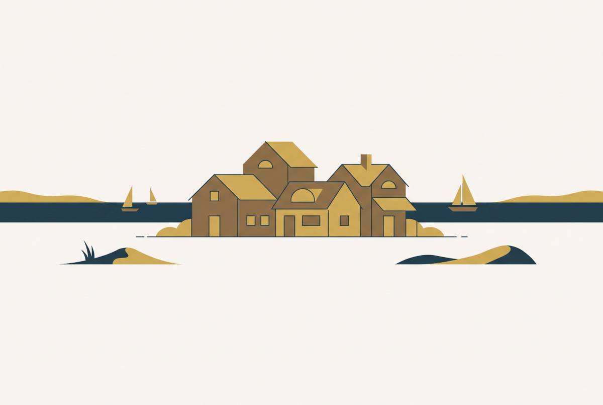 Cover illustration for “Hamptons Waterfront Rental Houses for Summer Weeks”