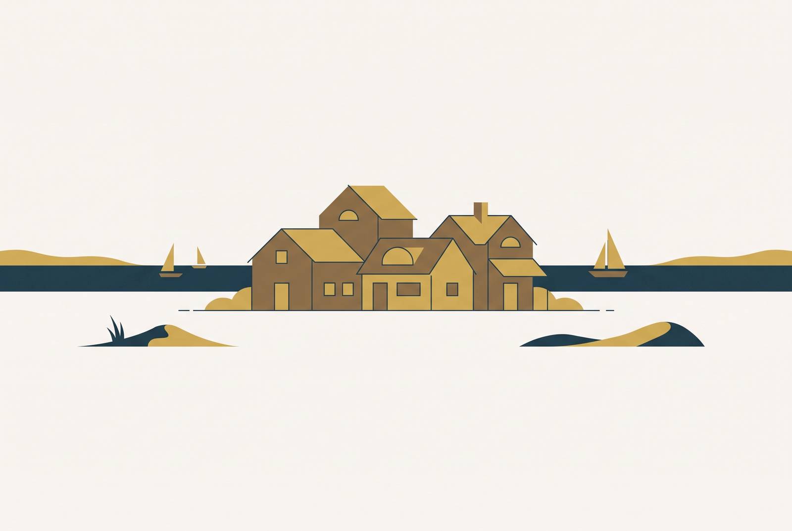 Cover illustration for “Hamptons Waterfront Rental Houses for Summer Weeks”