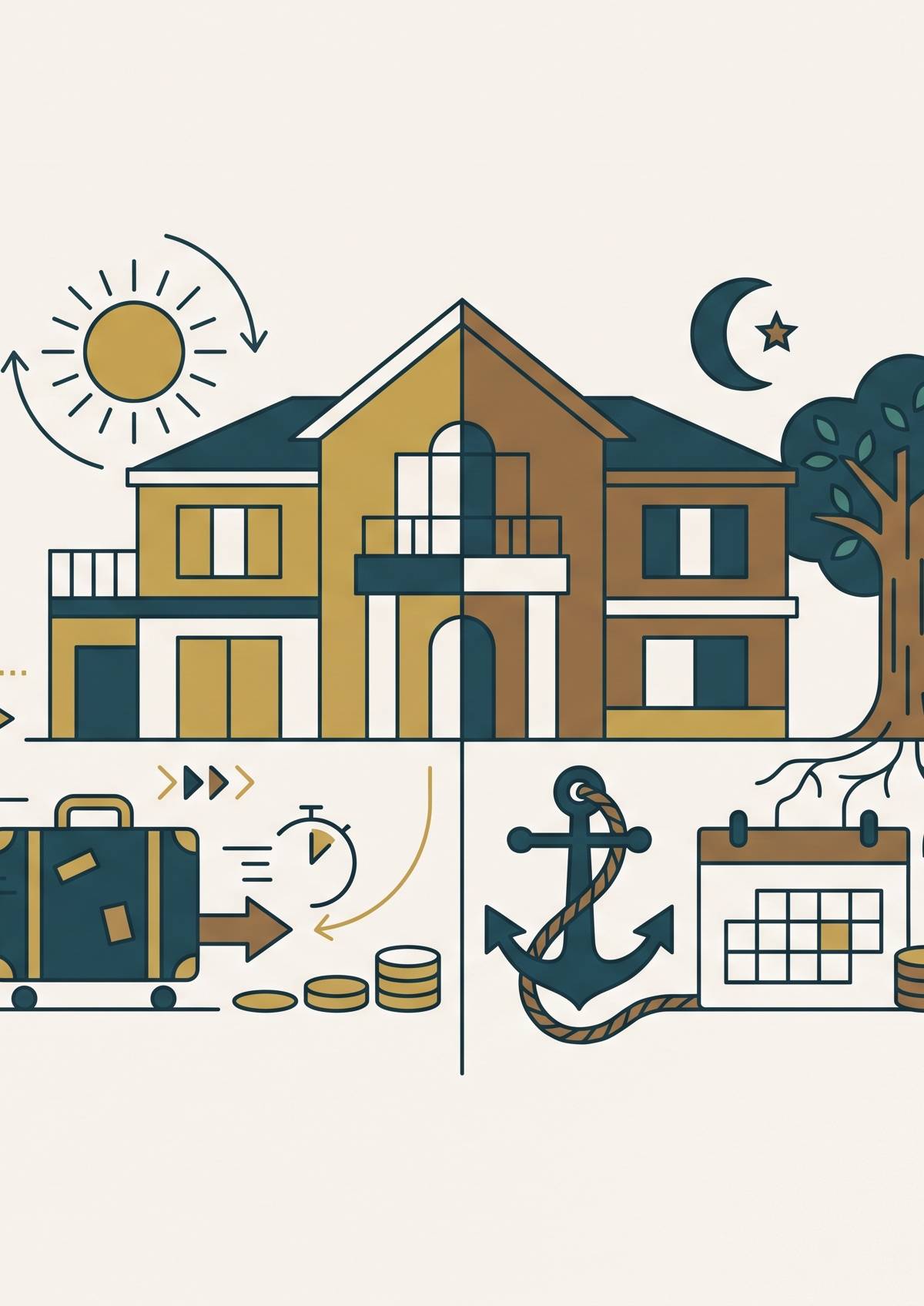 Cover illustration for “Short-Term vs Long-Term Rental for a Luxury Property”