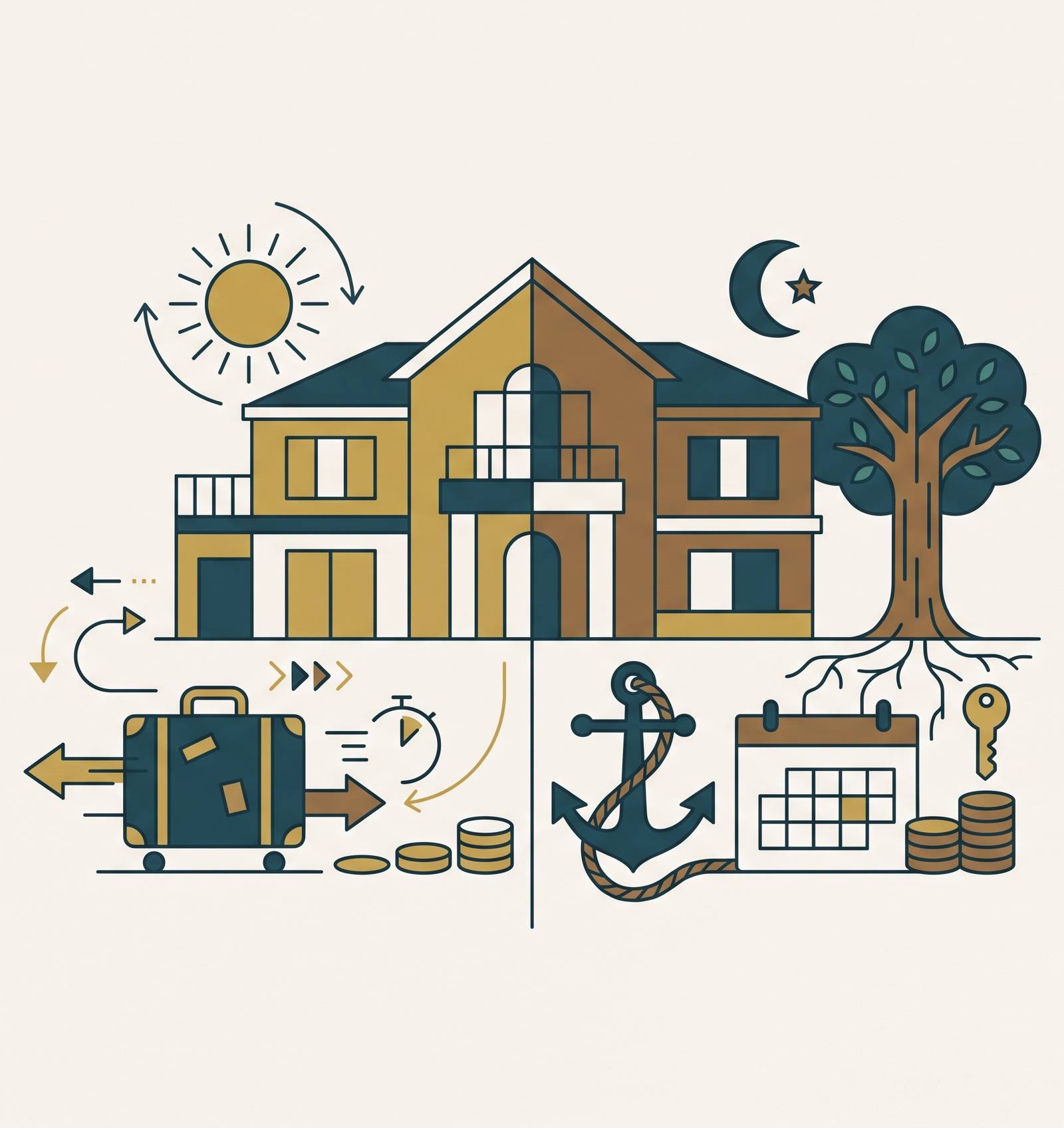 Cover illustration for “Short-Term vs Long-Term Rental for a Luxury Property”