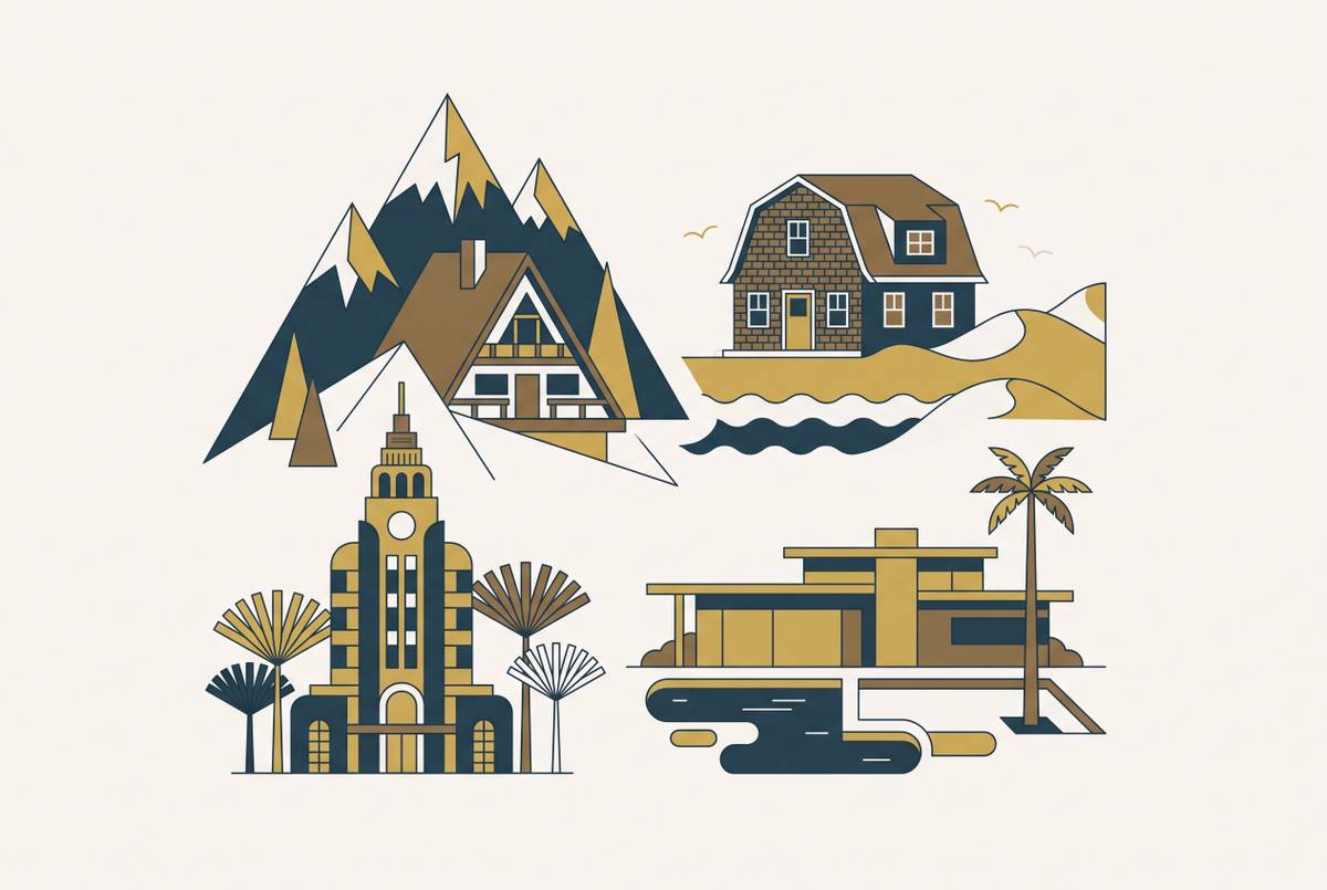 Cover illustration for “furnished luxury rental providers by market: Aspen, Hamptons, South Florida, and Southern California compared”
