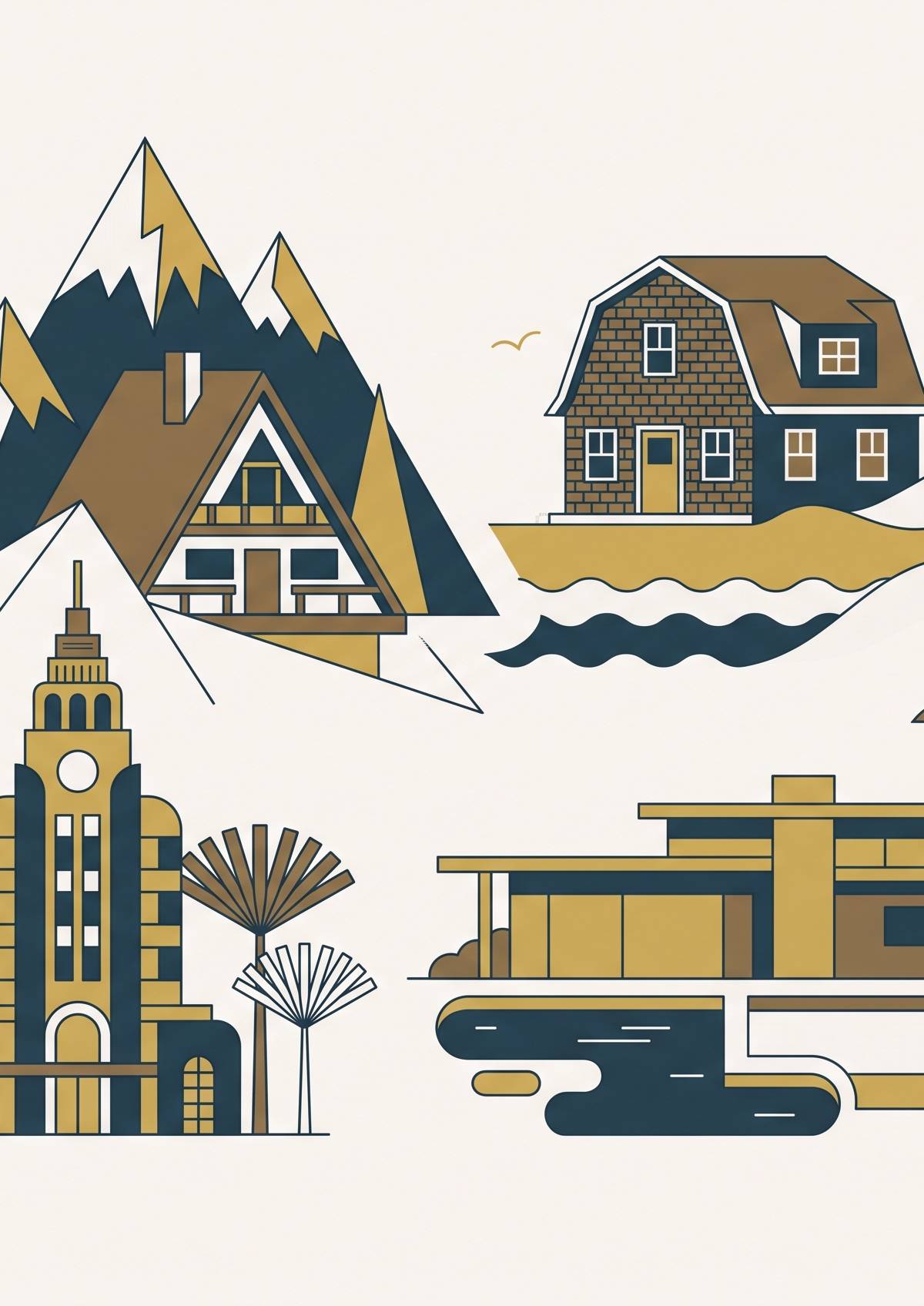 Cover illustration for “furnished luxury rental providers by market: Aspen, Hamptons, South Florida, and Southern California compared”
