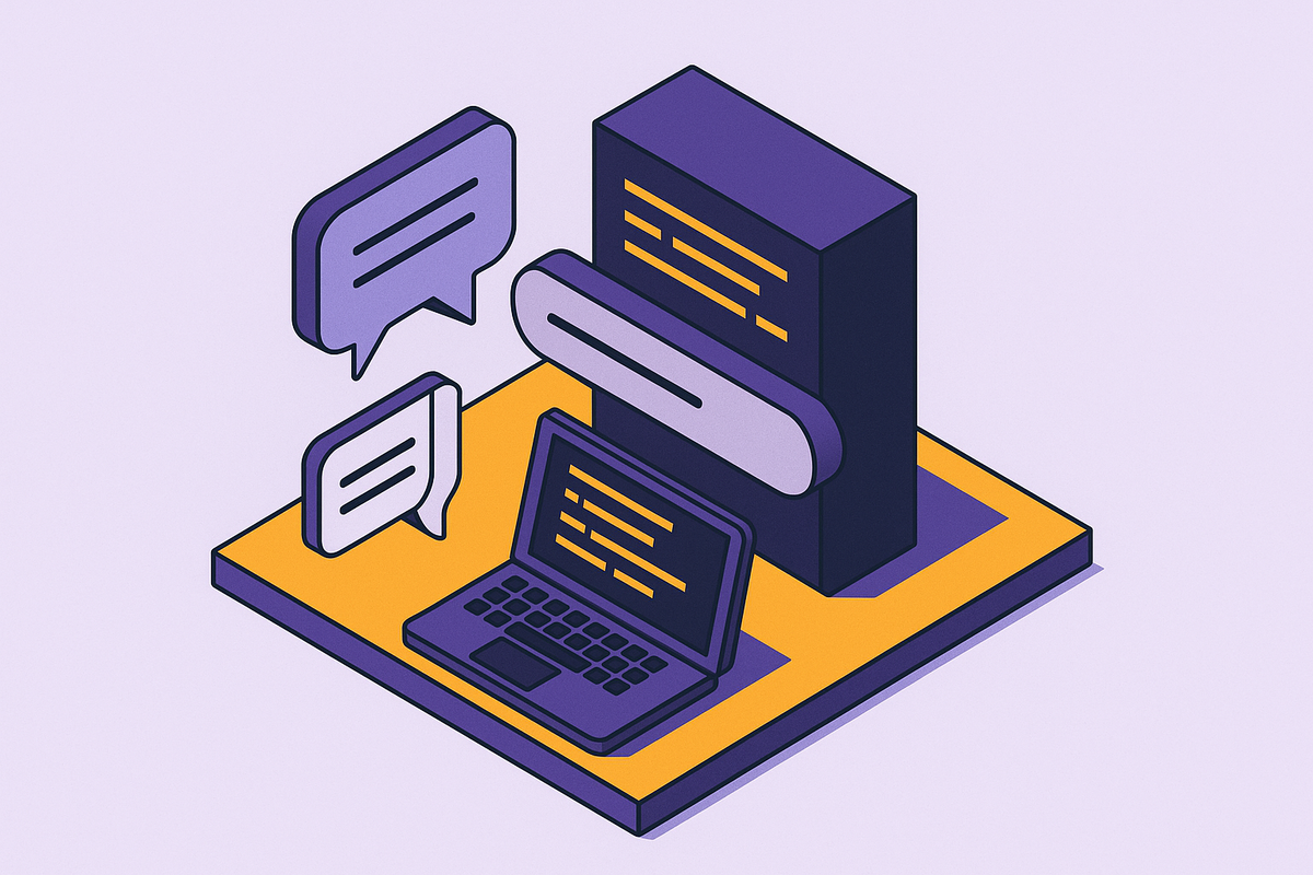 Cover illustration for “Using Natural Language Search to Query a Large Codebase”
